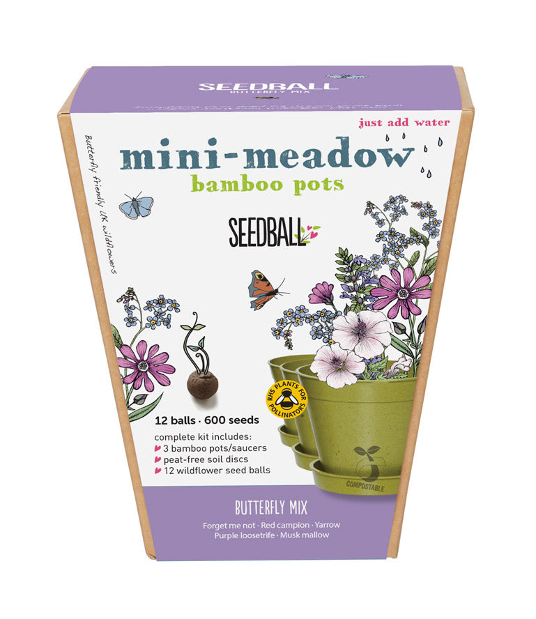 Mini Meadow Bamboo Pots - 3 Pots