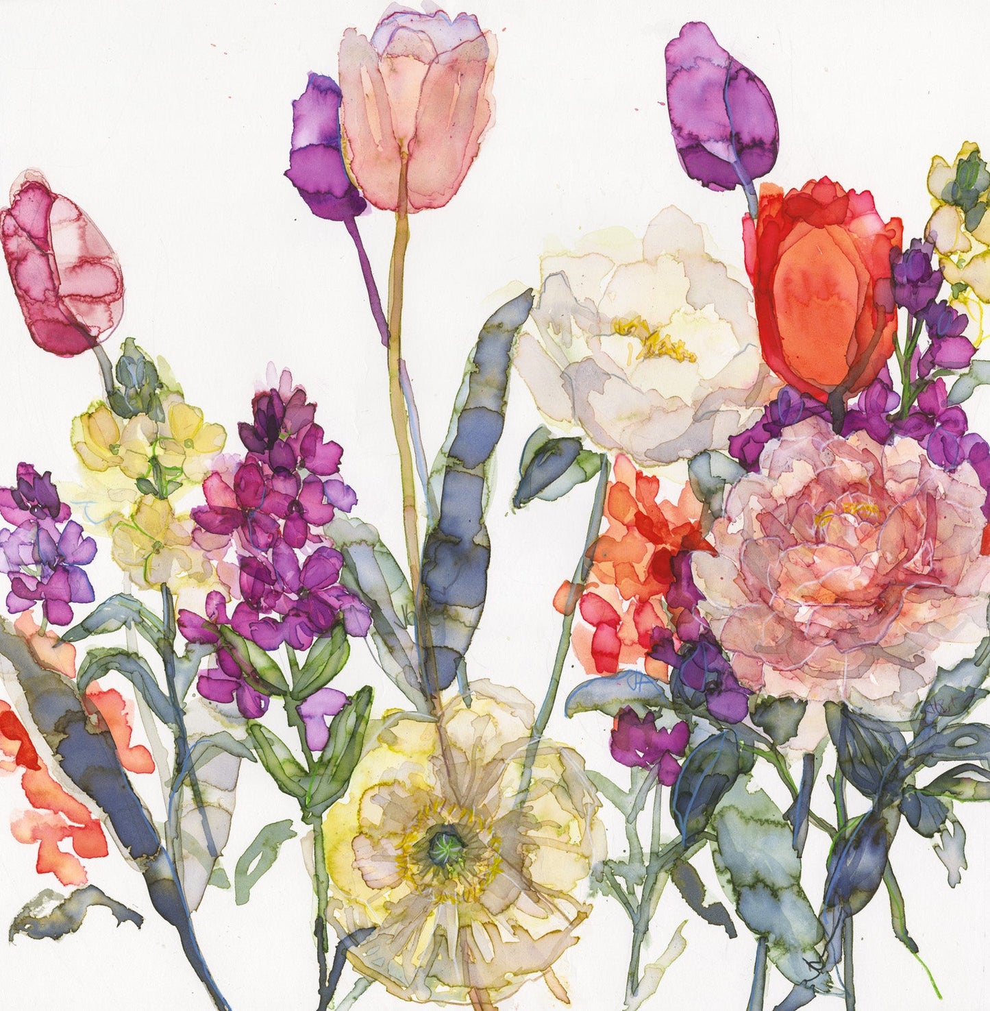 Jessica Trotman floral greeting cards - single