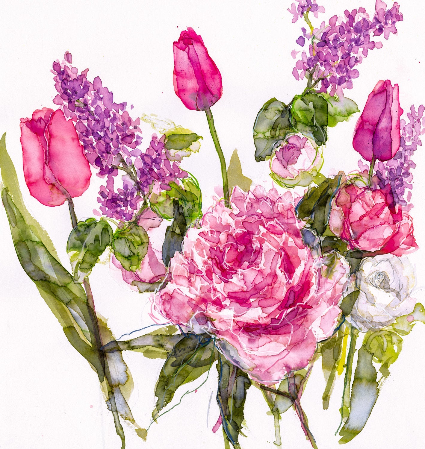 Jessica Trotman floral greeting cards - single