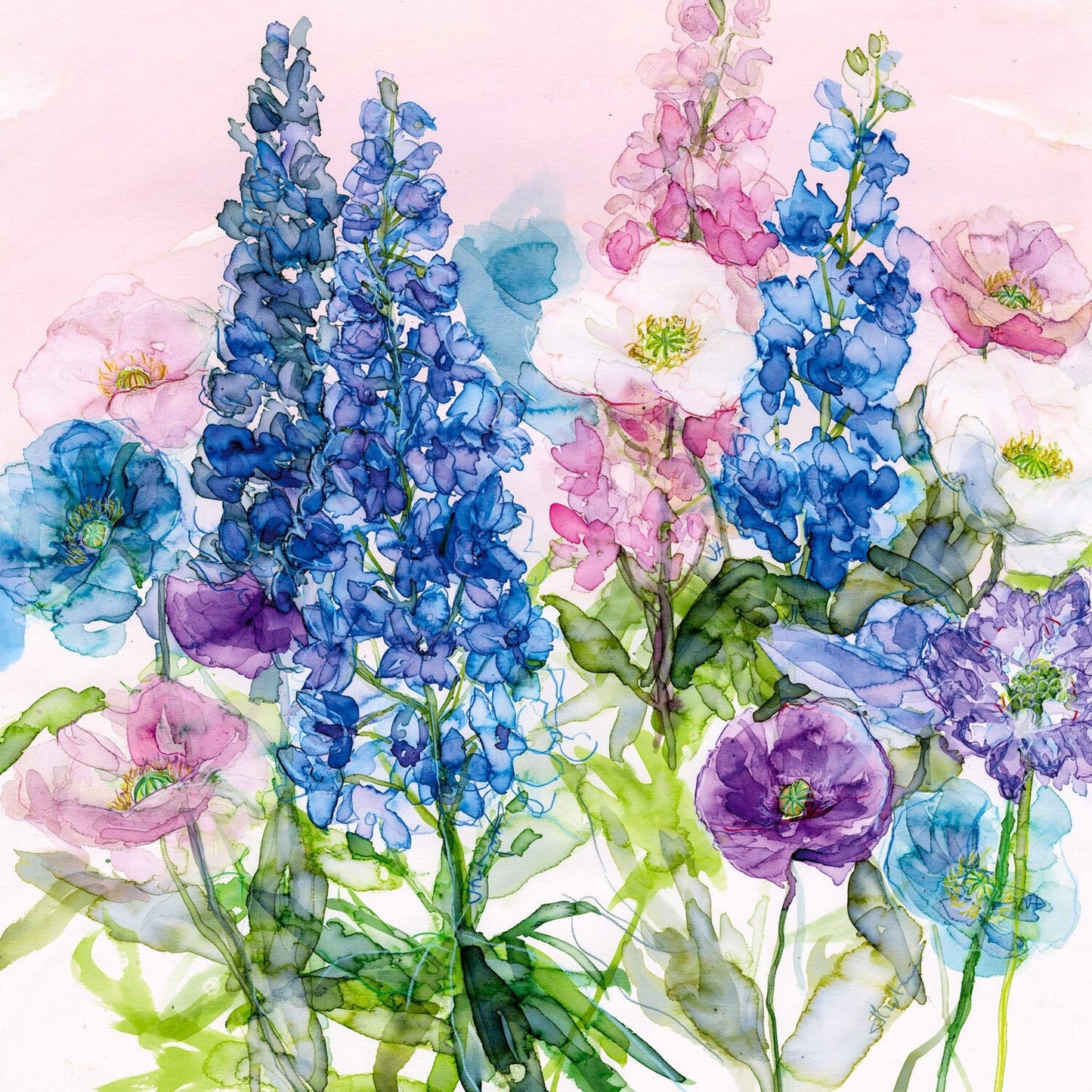 Jessica Trotman floral greeting cards - single