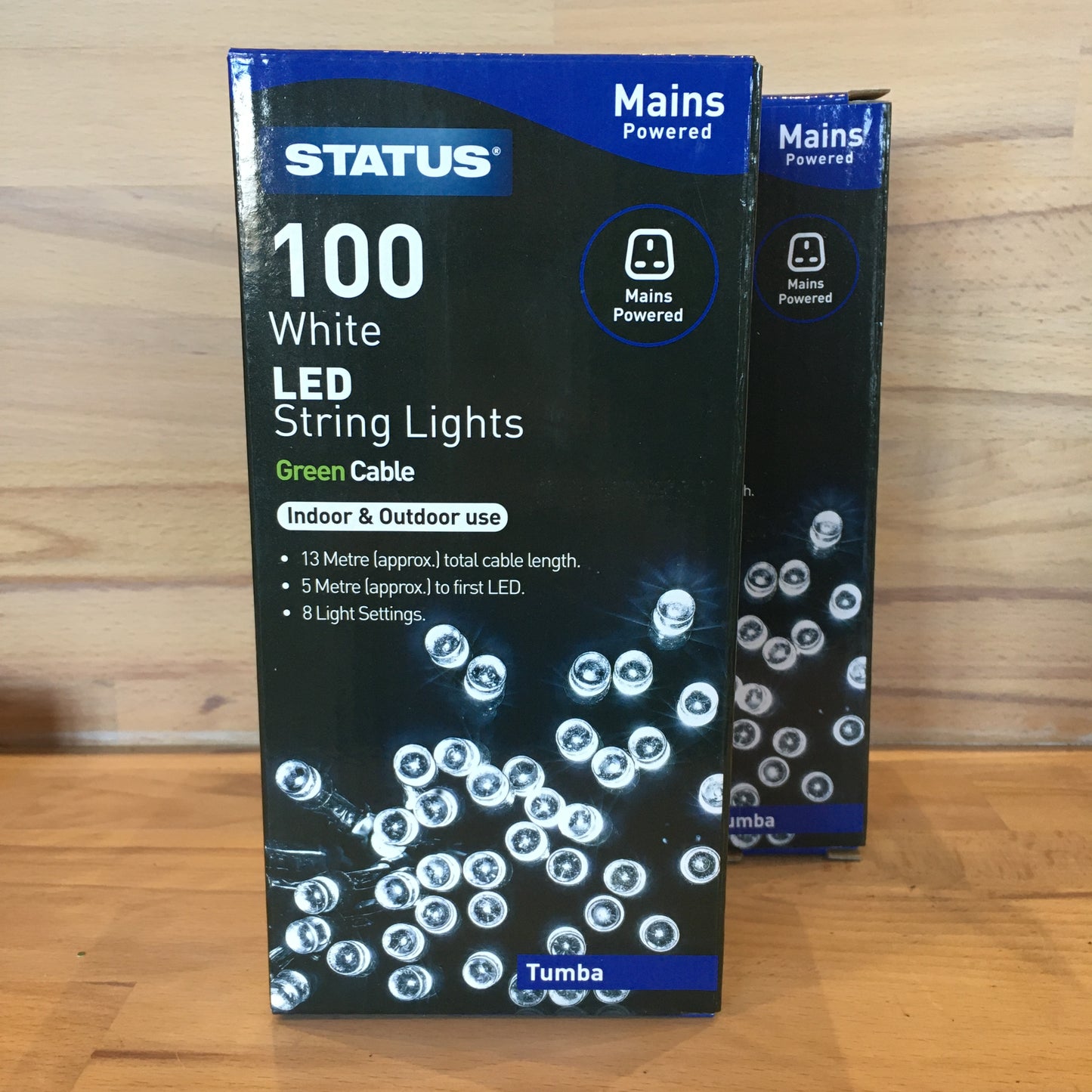 Christmas 100 White/Coloured LED Lights - Mains powered