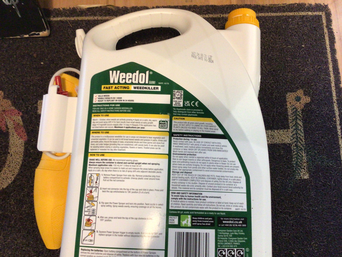 Weedol Fast Acting Weedkiller Battery Power Spray 5L