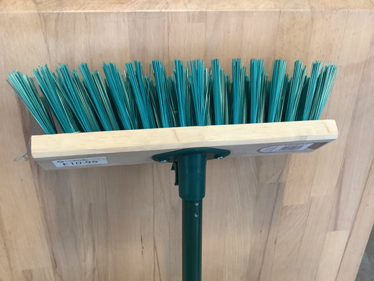 11” Stiff PVC Broom Complete green