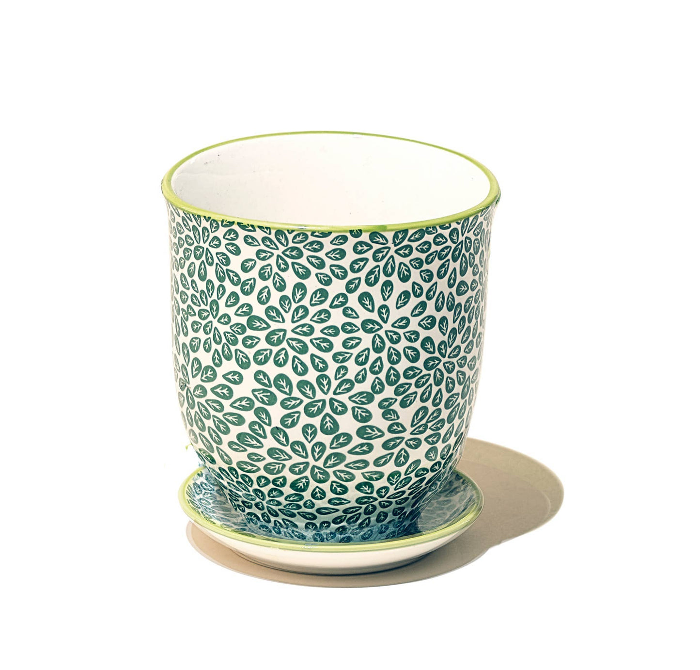 Liberte 3 - Ceramic Pot with Saucer and Drainage Hole