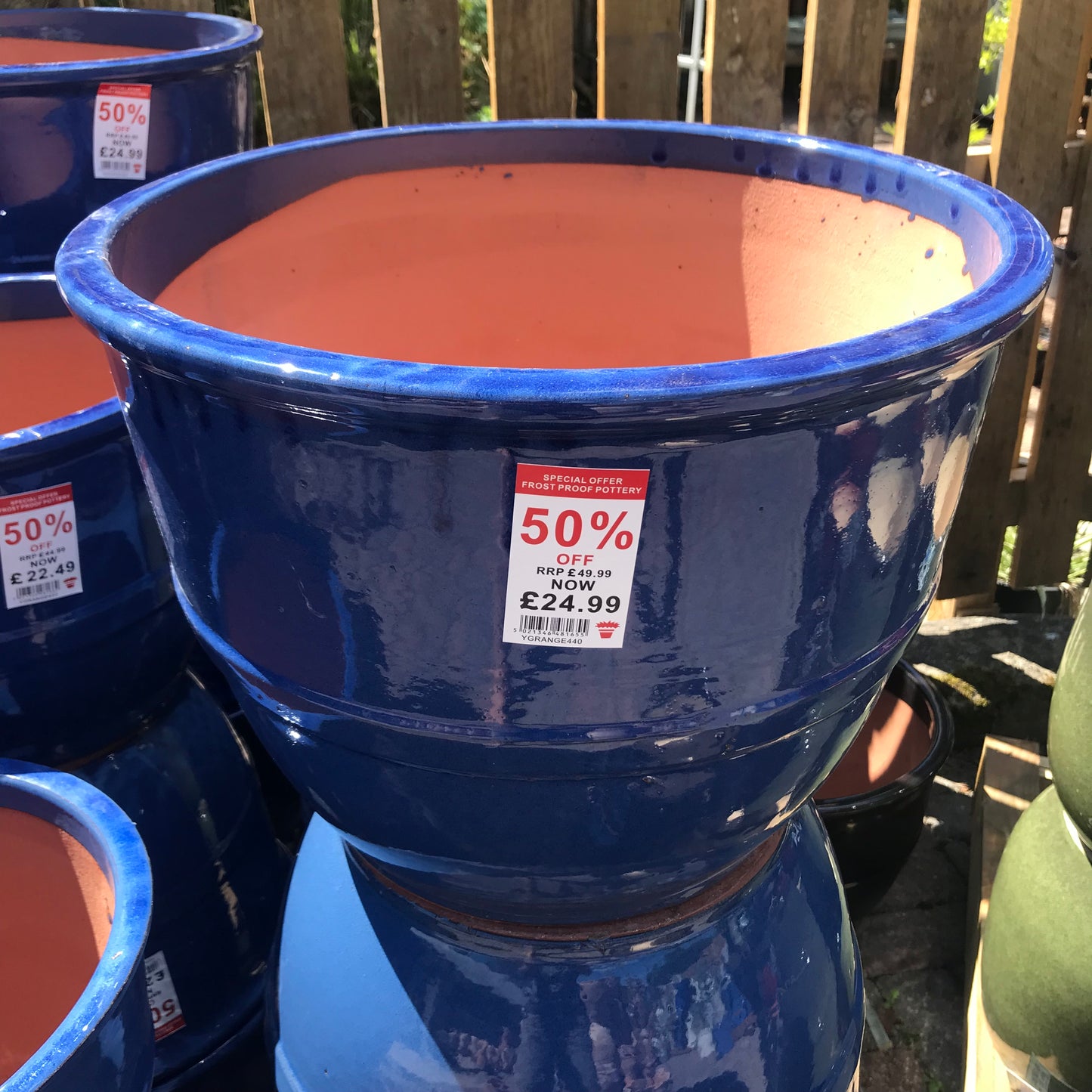 Glazed Grange Pots - Green / Mirror Silver / Royal Blue