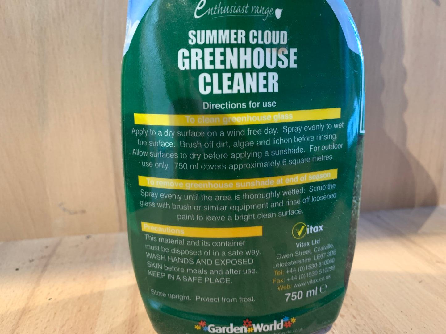 Vitax Summer Cloud Greenhouse Cleaner & Shading