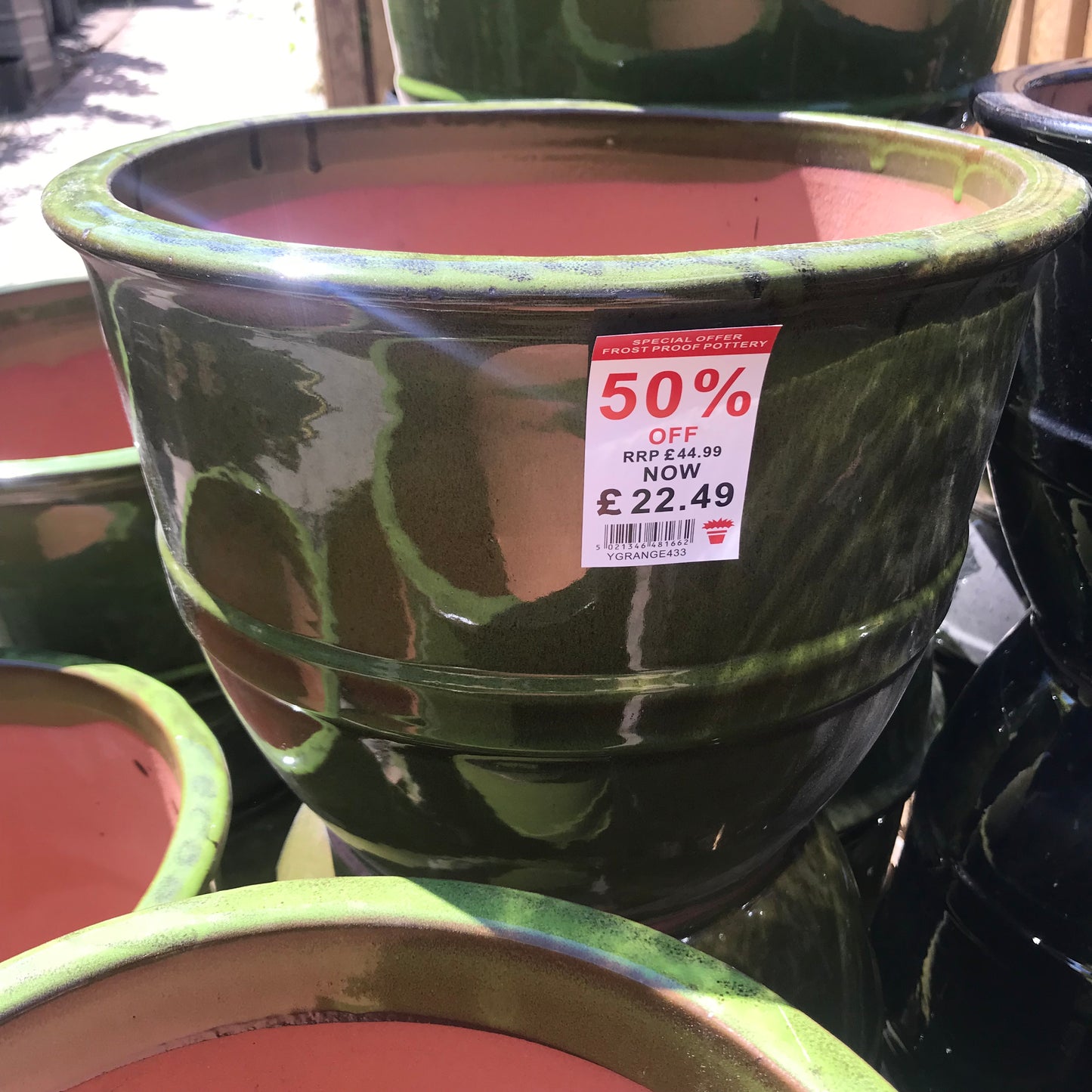 Glazed Grange Pots - Green / Mirror Silver / Royal Blue